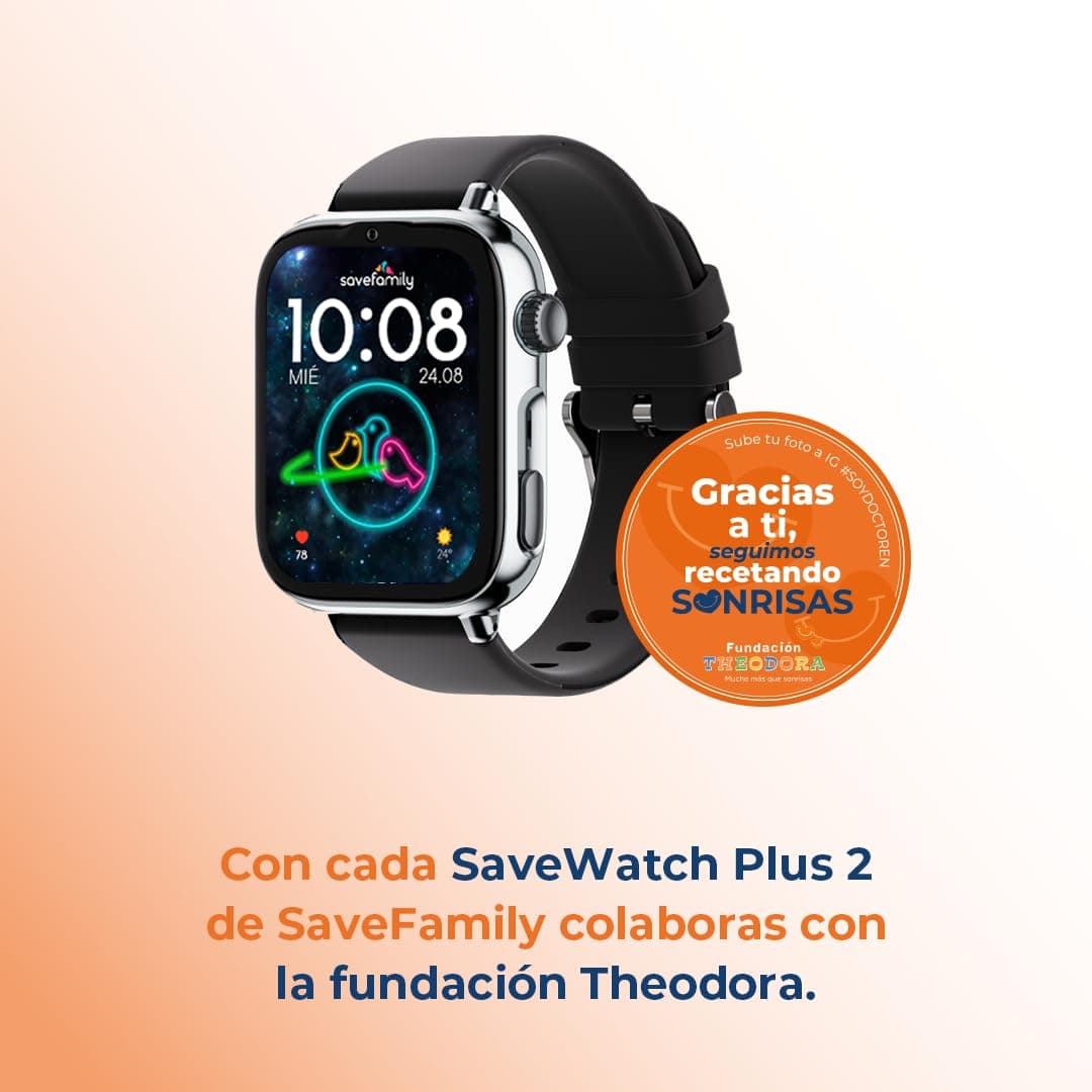 SaveFamily SaveWatch Plus 2 | Reloj Inteligente Niño con Localizador GPS, Llamada, Vídeo, Whatsapp, Spotify, App Store | SIM Incluida - Esfera Blanca y Correa de Tela Ocean — view 4