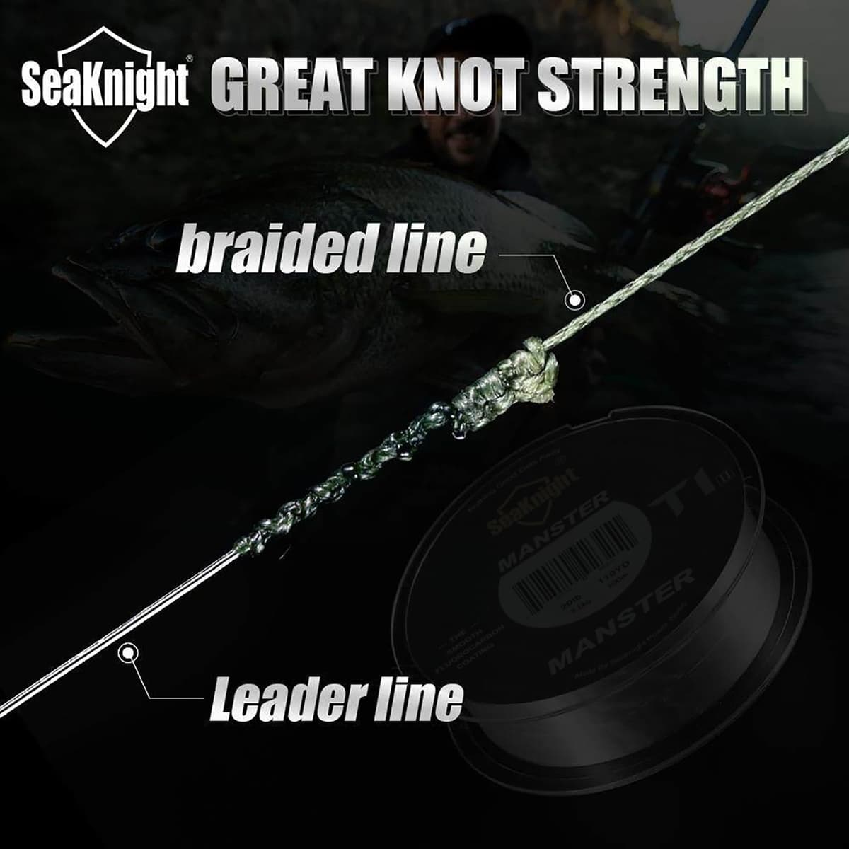 SeaKnight Línea Fluorocarbono 100m/110yds para Carpa, Monofilamento Transparente Invisible Líder de Hundimiento Rápido para Pesca en Mar 3-35LB — view 5