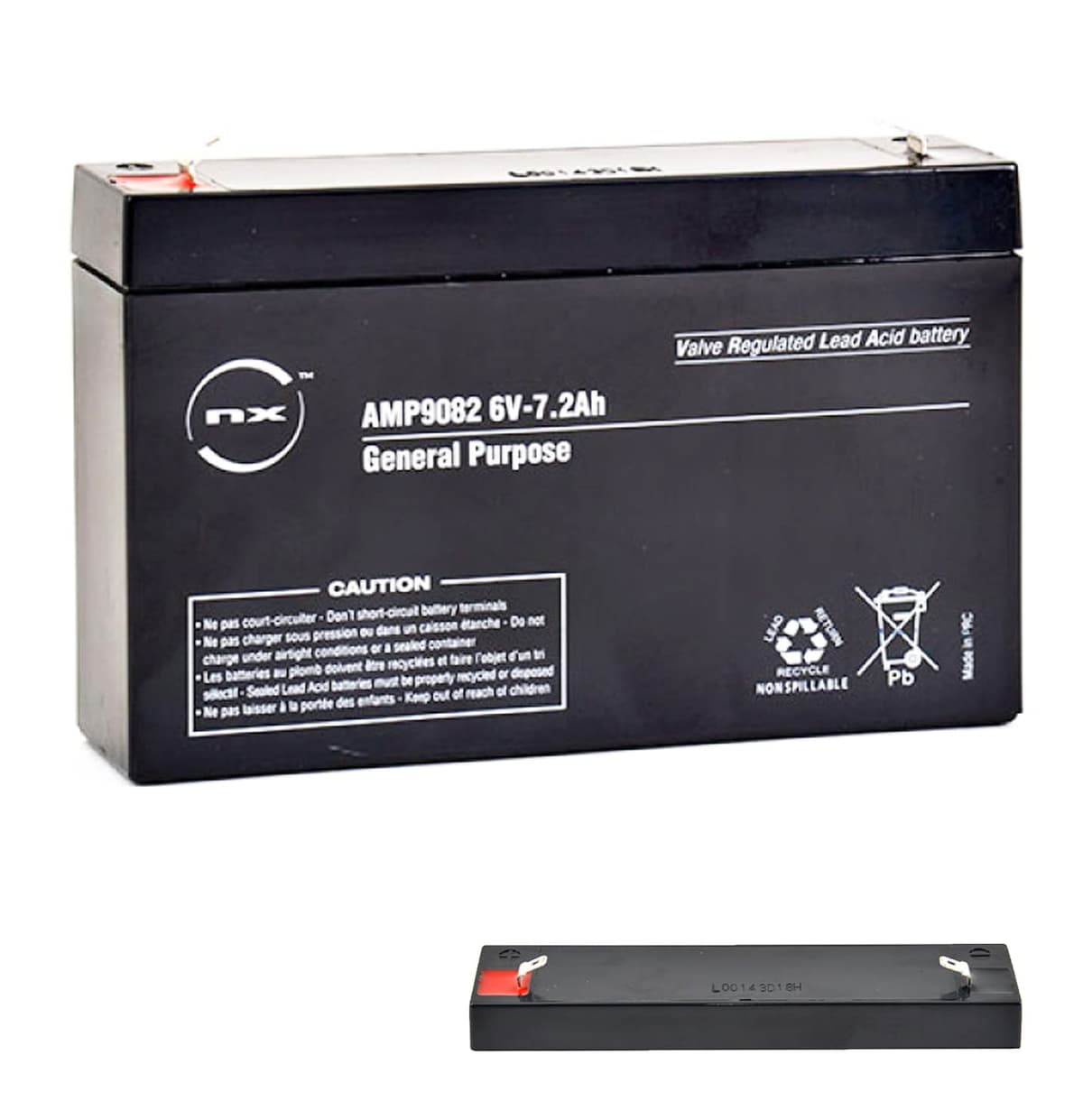 6V Rechargeable Lead Acid Battery 2.8Ah | 6 Volt General Purpose Battery for Alarms, Emergency Lighting, UPS Backup & Security Systems — view 2