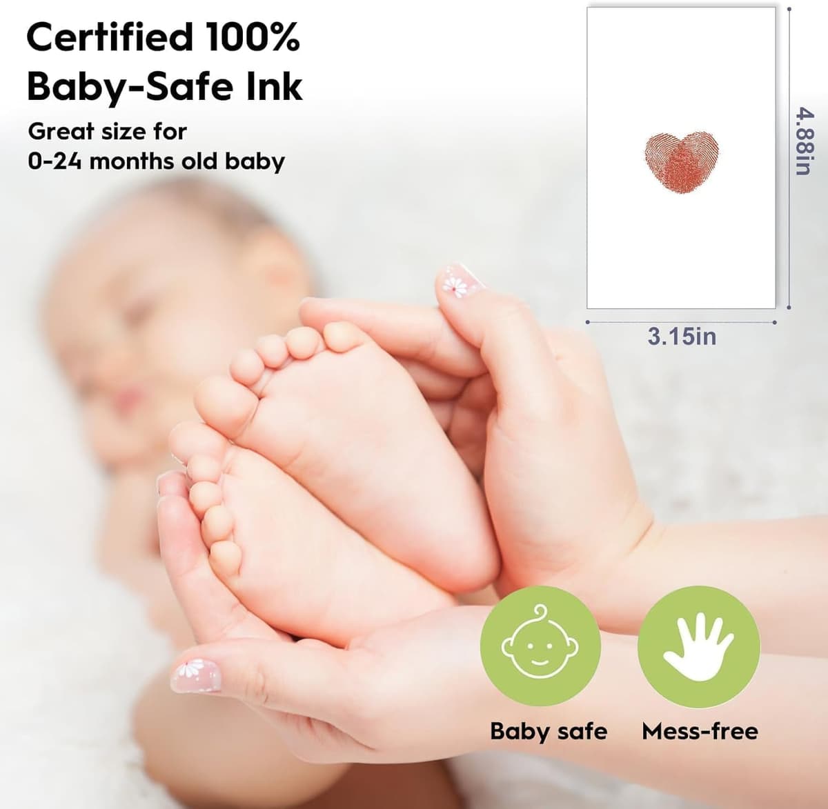 TATUNER Baby Hand and Footprint Kit Inkless - Mess Free Ink Pad, Paw Print Kit for Dogs and Cats, Safe Clean Touch Ink Pads for Newborn Handprints — view 23