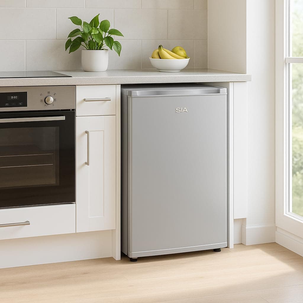 SIA UCF50GR Freestanding Under Counter Freezer, 77L Capacity, 4* Freezer Rating, E Rated, 50cm Wide, Reversible Door, Grey, 2 Years Parts & Labour Guarantee — view 4