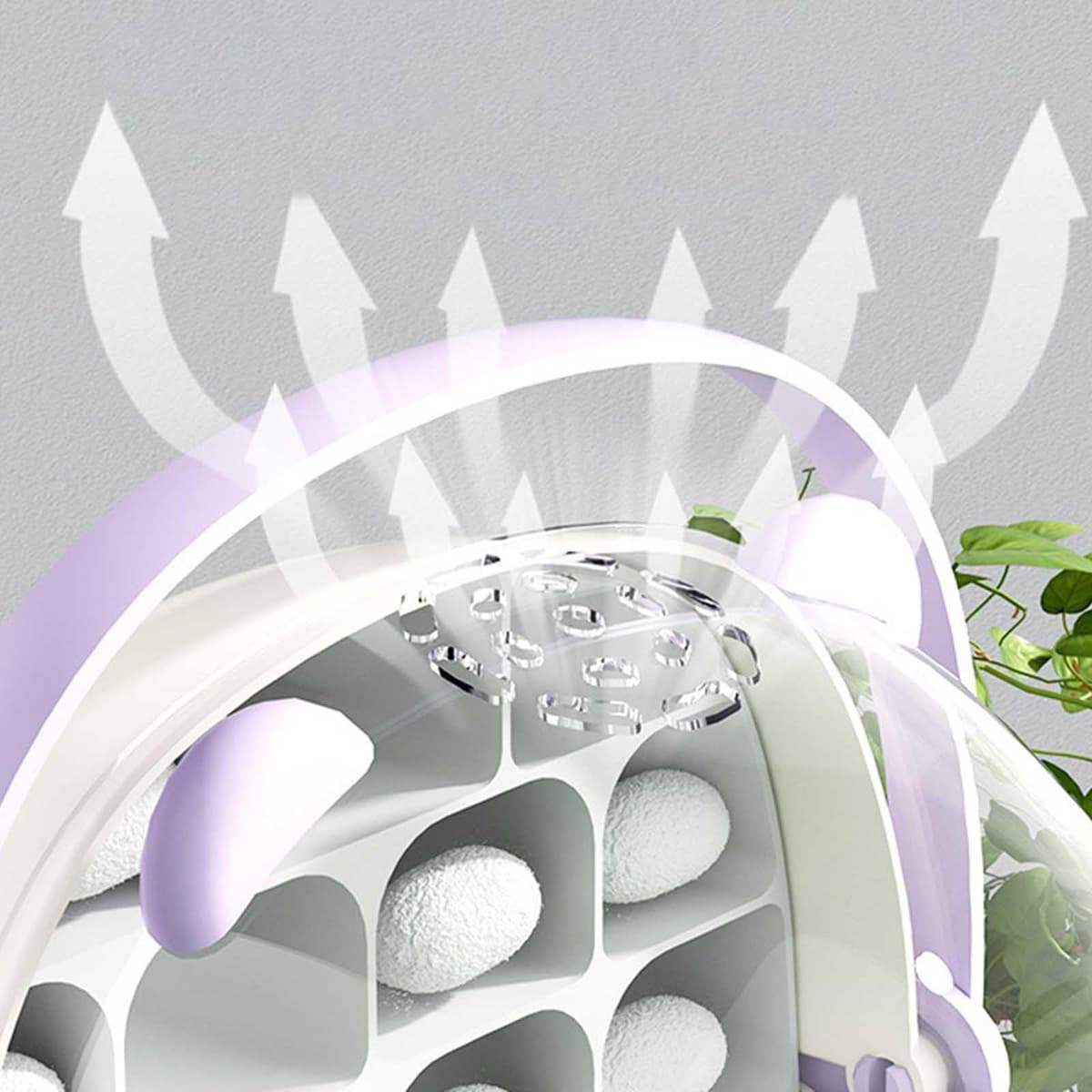 Caja de Crecimiento de Gusanos de Seda, cápsula Espacial para la cría de Gusanos de Seda, Tanque de Reptiles, Jaula de hábitat Animal,Caja de alimentación Transparente portátil con asa (Gris) — view 5