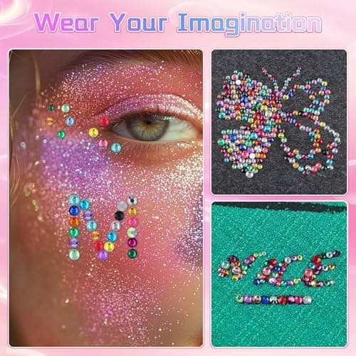 7900Pcs 5mm Resin Rhinestones for Bedazzling, Pink Red Black Flatback Gems for Crafting, Bedazzler Kit with Rhinestones Tools & B7000 Jewelry Glue for DIY Clothing Shoes Tumblers Fabric Mugs Bags — view 5