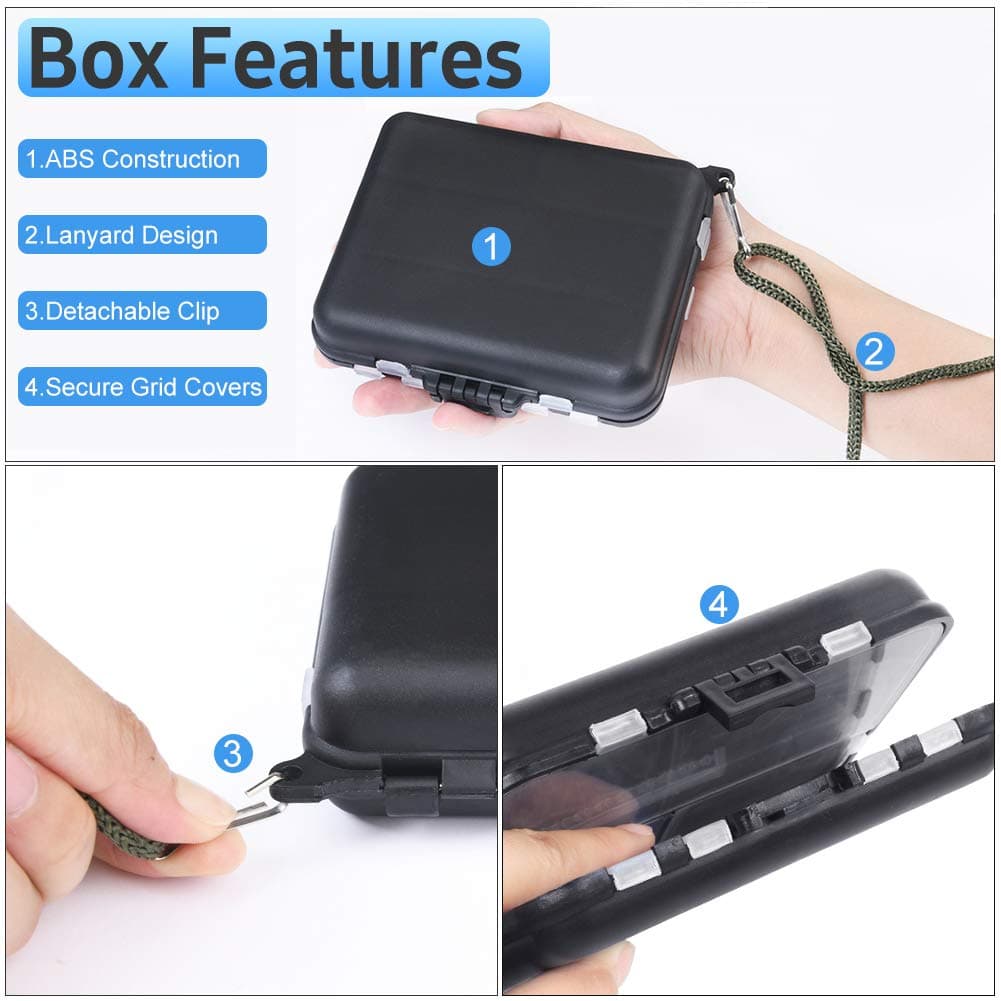 Vicloon Anzuelos de Pesca,Accesorios de Pesca con Caja de Pesca, Incluye Pesas de Plomada, Emerillones e Imperdibles, Diapositivas de Plomada, Anzuelos, Kit de Caja de Aparejos de Pesca — view 5