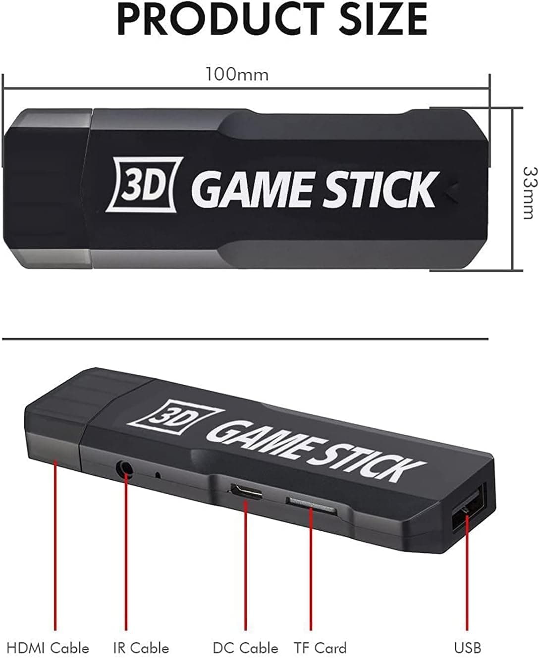 Retro Game Console, with 38000 Games, Video Game Console, Wireless Controller, HDMI TV Output, Game Stick 4K x2, Gift for Kids and Adults (64, GB) — view 2