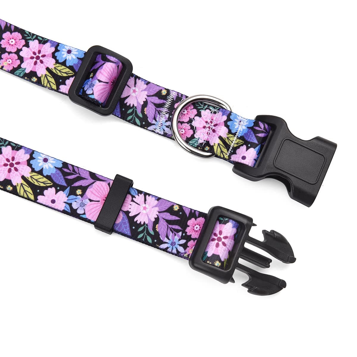 Mihqy Dog Collar for Small Dogs, Cute Small Medium Large Dog Pet Collar, with Floral Patterns, Soft Adjustable for Boy Girl Female Male Puppy Dog Collar(Floral Pink,S) — view 4