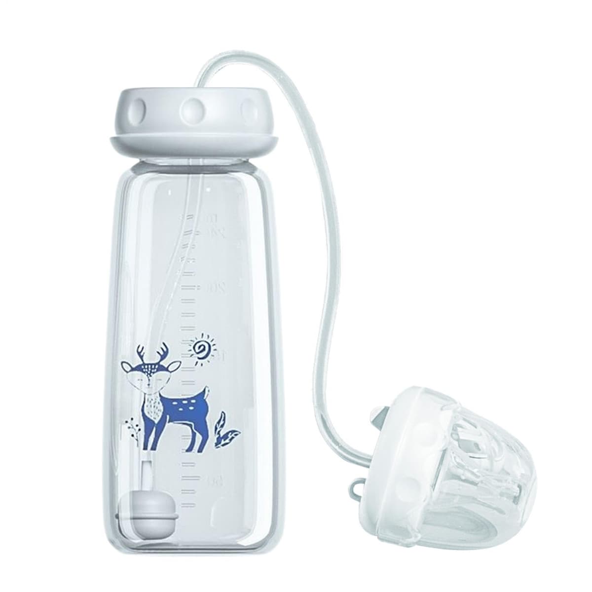 2 Anti-Colic Feeding Bottle - 240ml Silicone Feeder with Nipple Straw, Adjustable Fast Flow Milk Bottle for Kids 3 Months and Older, Home Bedroom Living Room Hotel Travel Camping — view 11