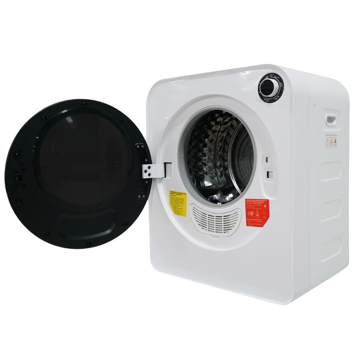 ECLIVON Secadora de Evacuación 4 kg con 4 Programas, Carga Frontal Secadora de Ropa 830 W, Montable en la Pared Secadora de Ropa con Tambor Inox, para Piso, Casa, Mobil Home, 59,5x49,5x41,5 cm, Blanco