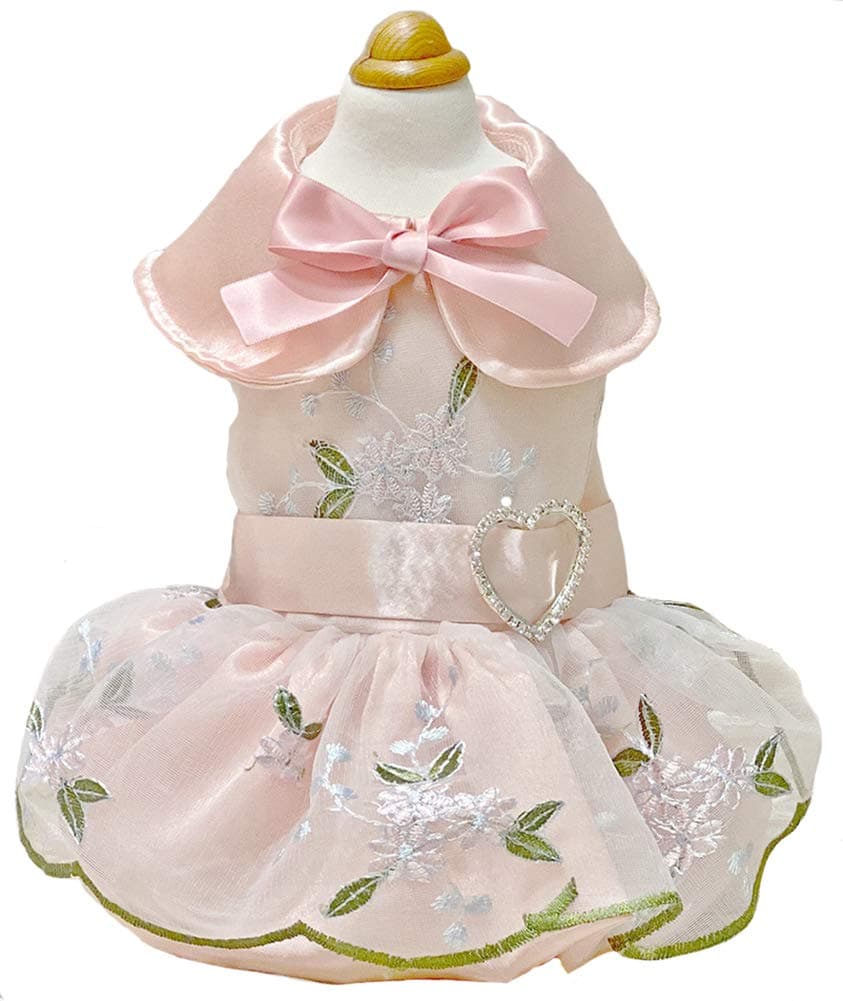 MaruPet Fashion Sweet Puppy Dog Chiffon Princess Dress for EXTRAL Small and Small Dog Pink S — view 18