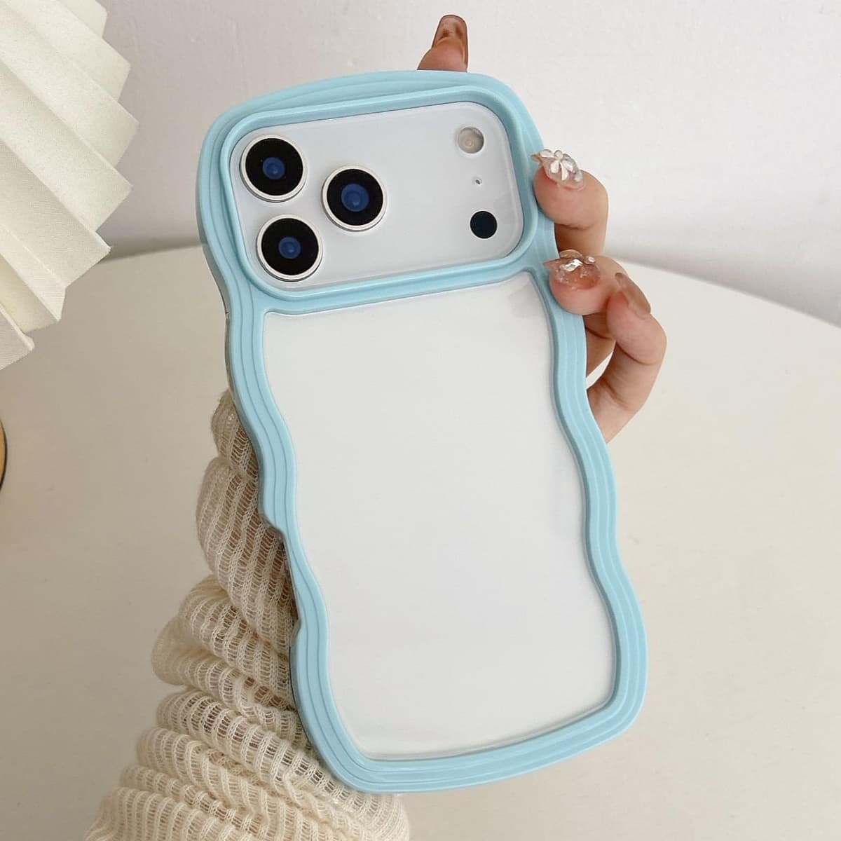 QLTYPRI Compatible with iPhone 11 Case, Cute Curly Wave Frame Clear Case for Girls Women, Transparent Soft Silicone TPU Bumper Shockproof Protective Phone Cover for iPhone 11 - Purple — view 130