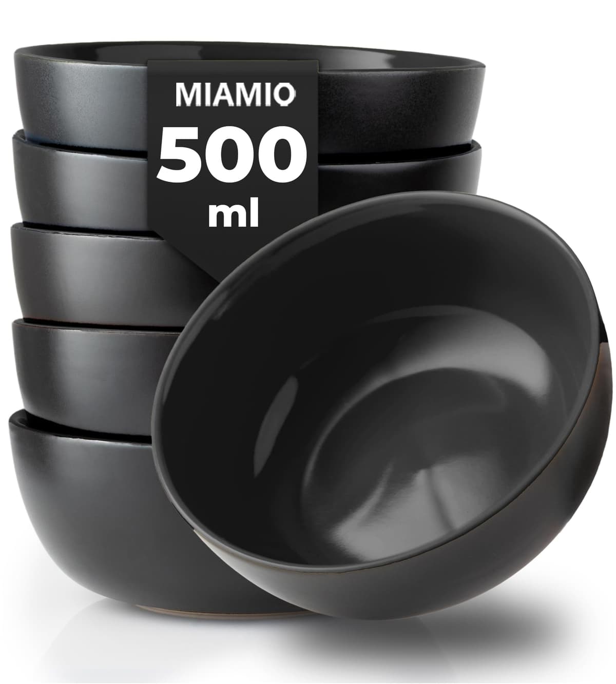 MIAMIO - 6 x 350 ml Juego de Taza de Café/Copa de desayuno - Le Papillon Colección (Negro) — view 21