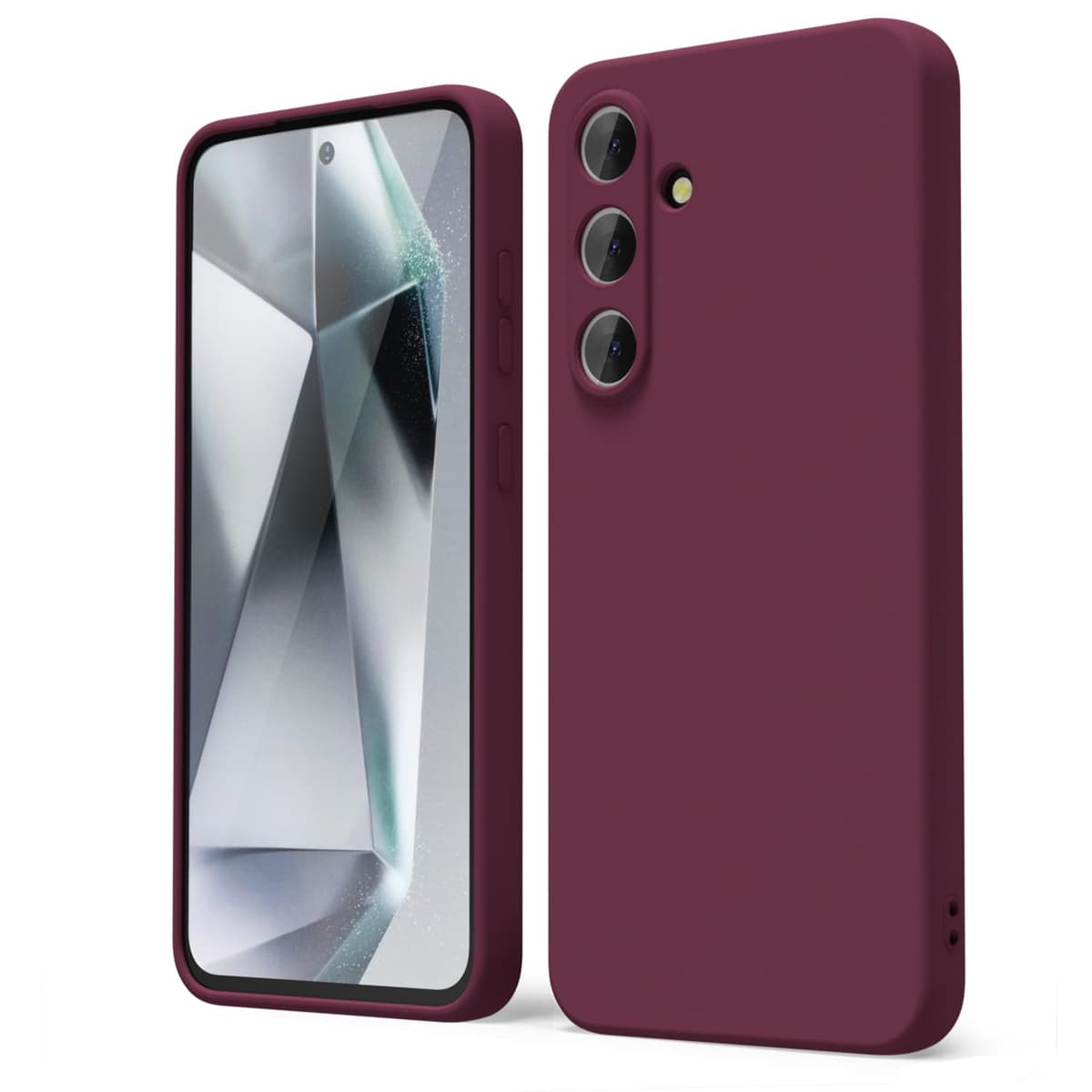 oakxco for Samsung Galaxy S23 Phone Case Liquid Silicone,Cute Thin Slim Soft Rubber TPU Plain Smooth Gel Cover for Women Girl Aesthetic Design, Matte Solid Protective & Shockproof, Burgundy Plum Wine — view 274