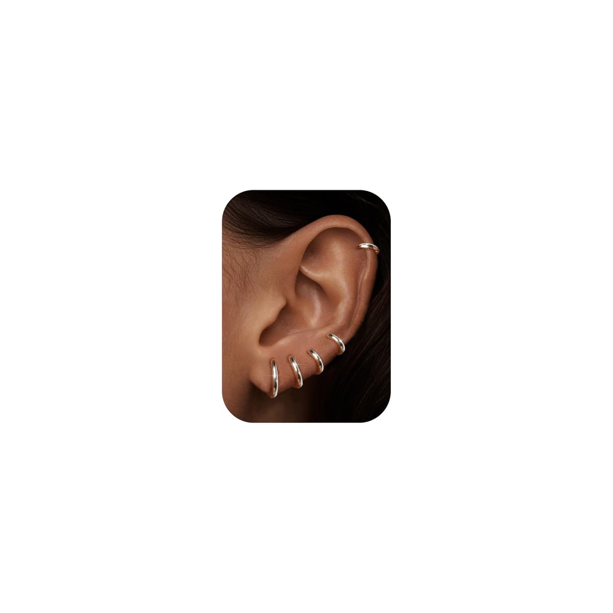 MILACOLATO Pendientes Aro Pequeños Para Mujer Hombre Acero Quirúrgico Pendientes Huggie Cartílago De Lóbulos Ajustados Anillo De Nariz Labio Daith Helix Piercing Joyas Hinged Pendientes 6/7/8/9/10mm — view 10