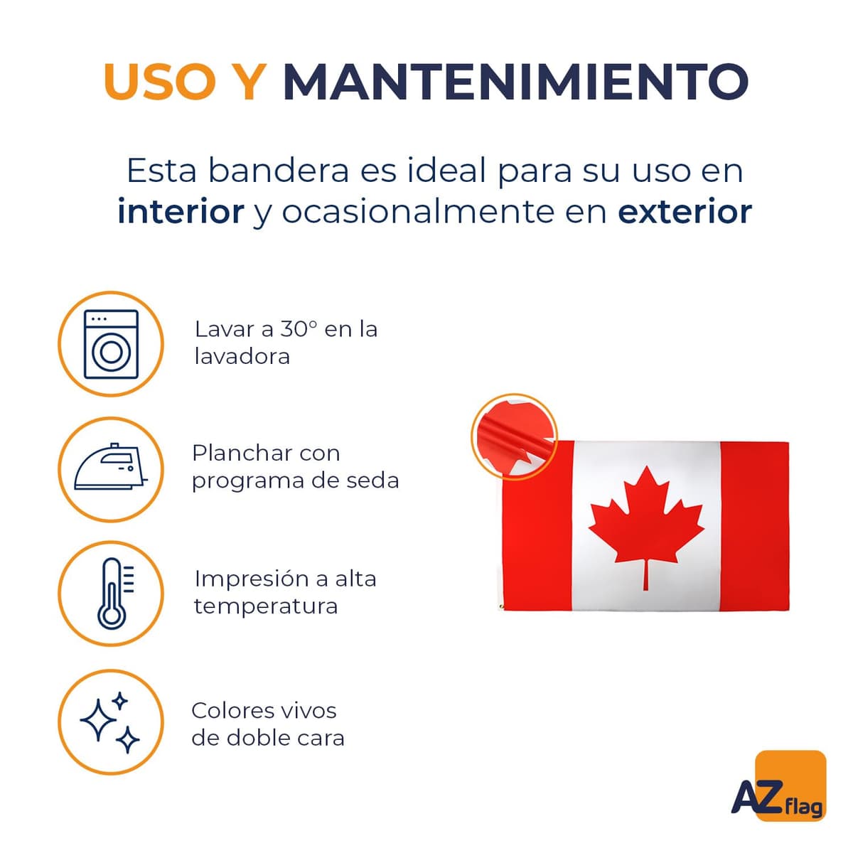 AZ FLAG - Bandera de Canadá - 150x90 cm - Bandera Canadiense 100% Poliéster con Ojales Metálicos Integrados - Estandarte 110 g — view 5