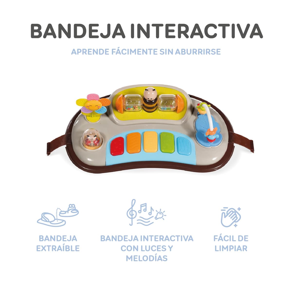 Ms - Andador Bebe con Base Antivuelco y Protector Marcos y puertas- Incluye Bandeja De Sonidos Y Juegos- Ruedas de silicona- Acabado en Mate — view 5