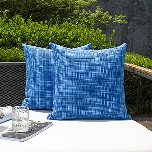 Kevin Textile Pack of 2 Decorative Outdoor Waterproof Throw Pillow Covers Lumbar Pillowcases Modern Cushion Cases for Patio Couch Bench 12 x 20 Inch Blue — view 6