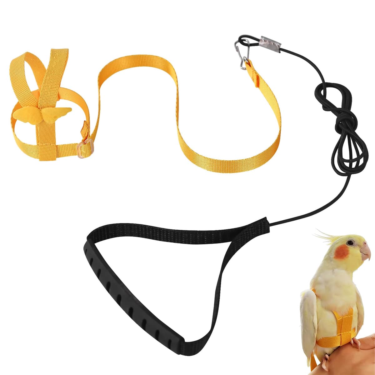 Arnés para Loros Correa Ajustable para pájaros de compañía Correa elástica antimordeduras para Loros cacatúas guacamayos