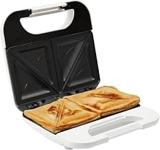 PIFCO 750W White Sandwich Toaster - Non-Stick Electric Toastie Maker with Cool-Touch Handle - Compact Sandwich Toaster for Students, Best for Small Kitchens, Ideal Home Kitchen Appliance