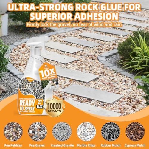 Shabebe Rock Glue for Landscaping with Sprayer 27oz, Ready-to-Use Mulch & Gravel Binder, Fast-Dry No Dilution, Weather-Resistant Spray Rock Glue for Garden Beds, Pea Gravel & Small Stone — view 2
