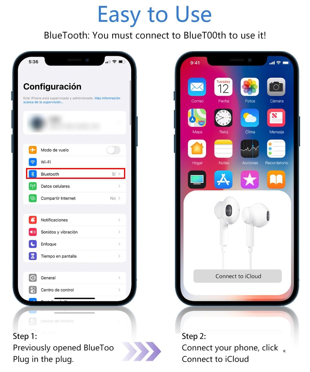 Cascos iPhone Cable,Auriculares para iPhone,Cascos con Cable con Aislamiento de Ruido Soporte Control de Volumen de Llamadas,Compatible con iPhone 13/12/11 Soporta Todo el Sistema i0S — view 2