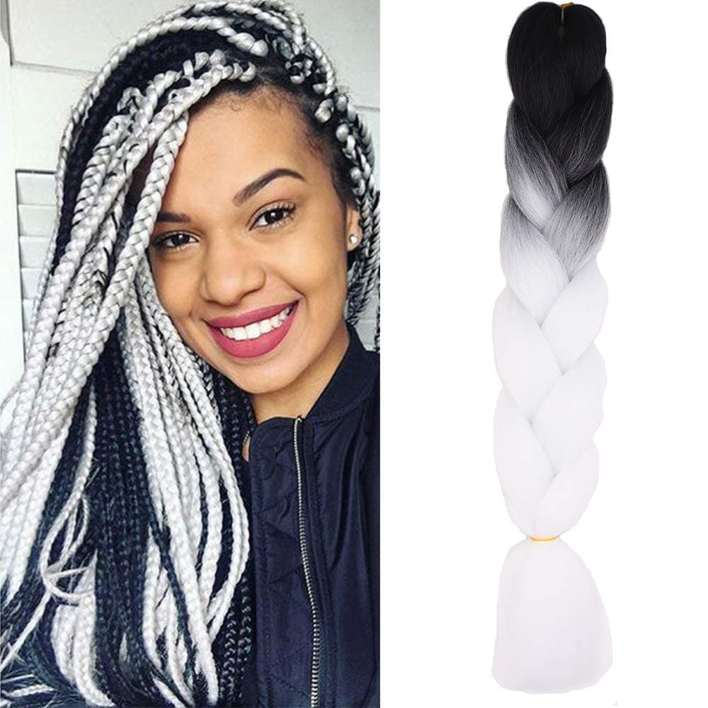 24" Braiding Hair Extension Jumbo Braids Synthetic 3bundles/pack Crochet Hair Afro Box Braid Heat Resistent (Dark Purple) — view 130