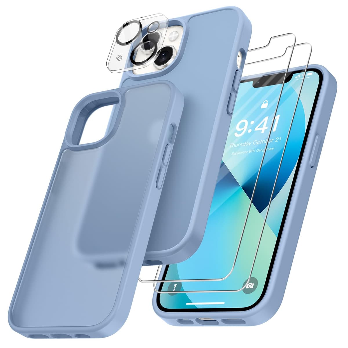 FLLAO 4 en 1 Funda para iPhone 15 con 2 Protector Pantalla y 1 Protector Lente Cámara, [Almohadilla de Aire integrada] Antigolpes Antiarañazos Carcasa 6,1 Pulgadas, Transparente — view 82