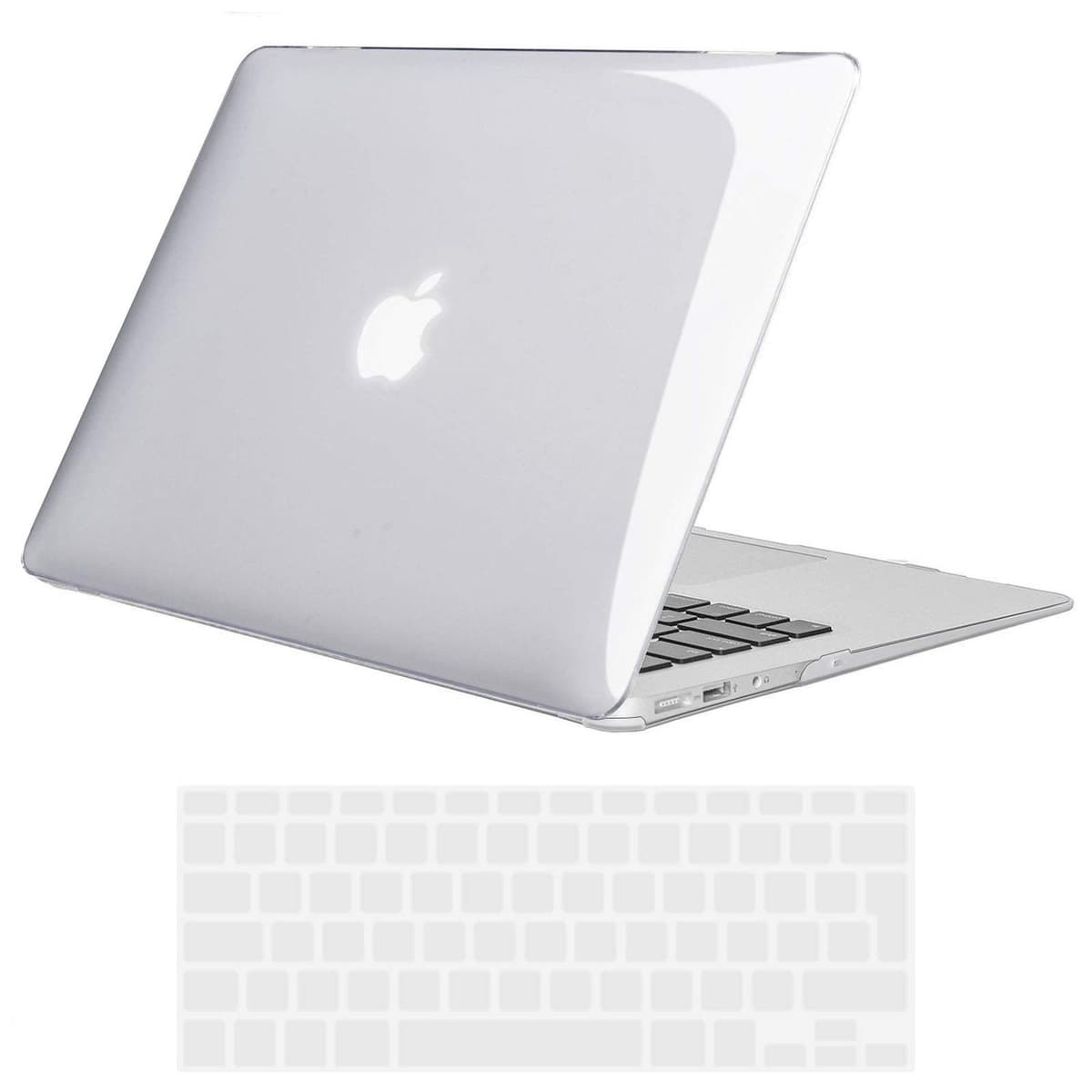 TECOOL Case compatible with MacBook Air M1 & MacBook Air 13 inch Retina 2020 2019 2018 (A2337 A2179 A1932), Plastic Snap On Hard Shell Cover & UK EU Keyboard Protector, Crystal Clear (Glossy) — view 86