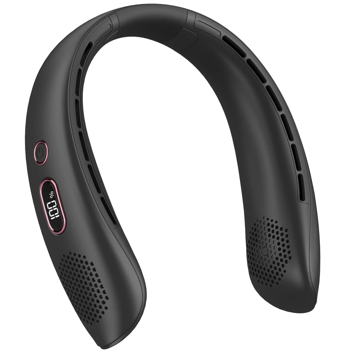 Ventilador de Cuello Portátil, Silencioso, con Flujo de Aire de 360°, Recargable por USB y 3 Velocidades. Ventilador sin Aspas Ideal para la Oficina, Viajes, Hogar Aire Libre (Negro)