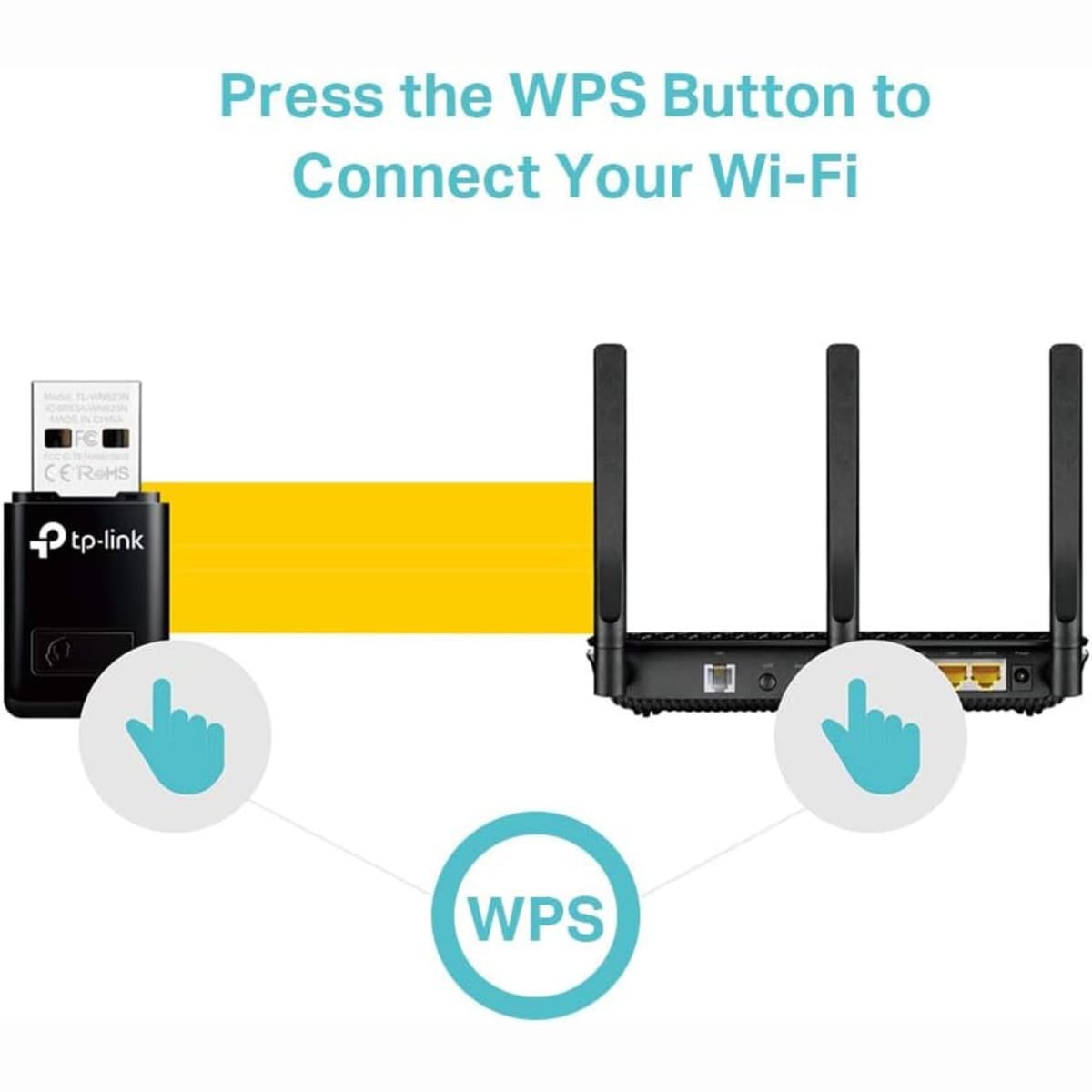 TP-Link TL-WN823N Adaptador USB Tarjeta de Red, Inalámbrico 300Mbps, 2.4Ghz, Puerto USB 2.0, WPS, Windows 11/10/8.1/8/7/XP, Mac OS 10.15 e Inferior, Linux, WiFi4 N300 — view 2
