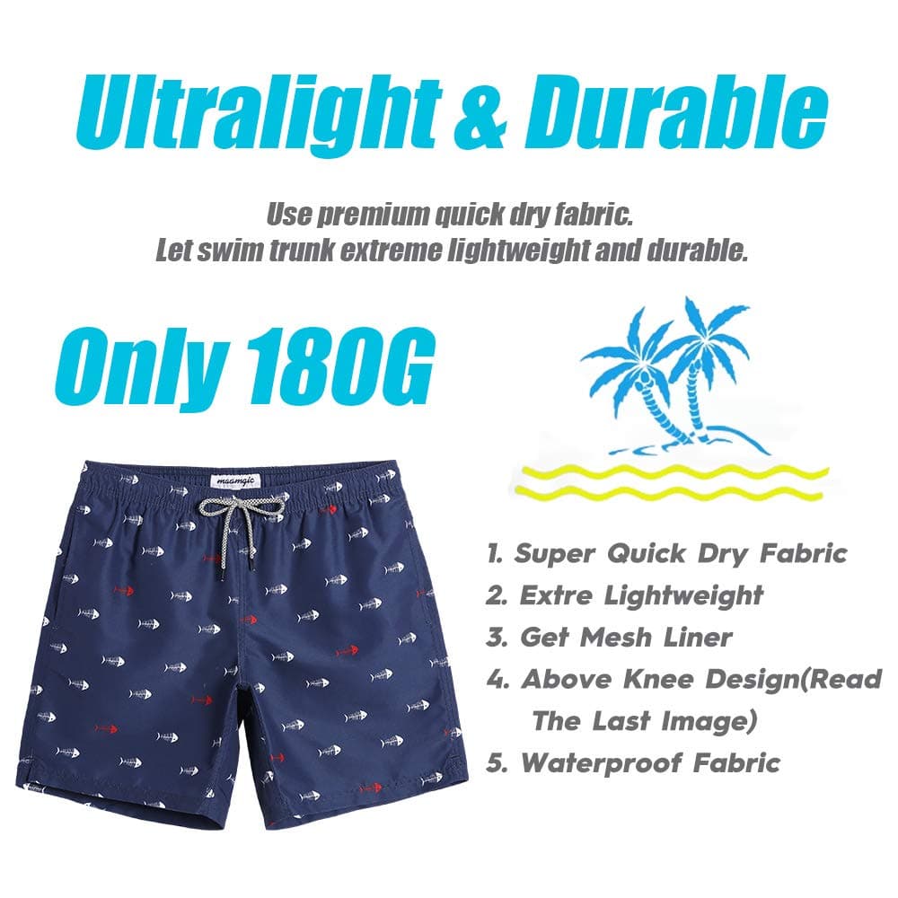 MAAMGIC 2 en 1 Bañador con Forro de Compresión con Cremallera Hombre Shorts de Baño Shorts de Playa Traje de Baño para Natación Secado Rápido para Vacaciones — view 5