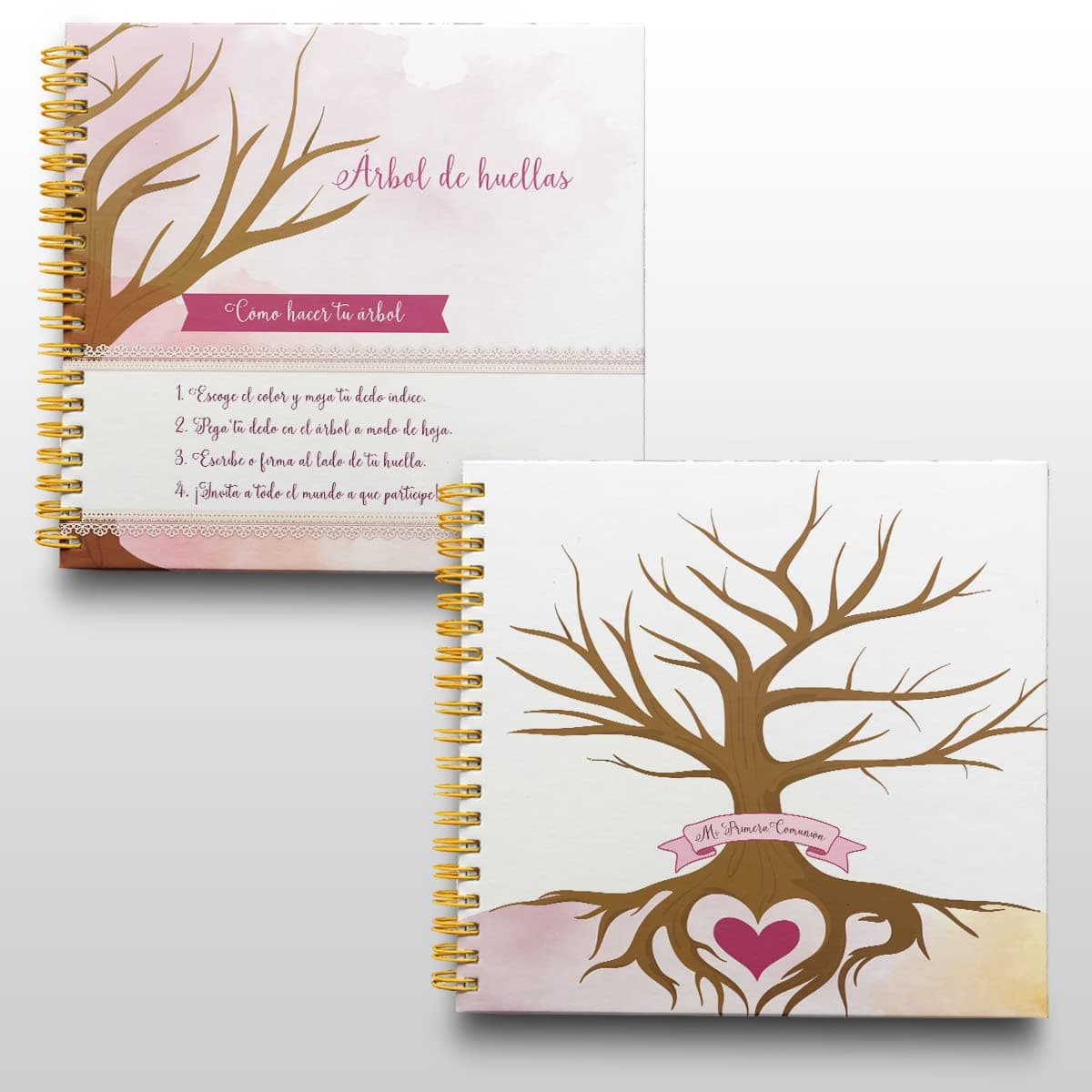 Libro de Firmas Comunión Niña Personalizado - Tamaño 25 x 21 cm. Personalización del Álbum en Portada Foto y Nombre. 60 páginas impresas a color. ONEPERSONAL — view 6