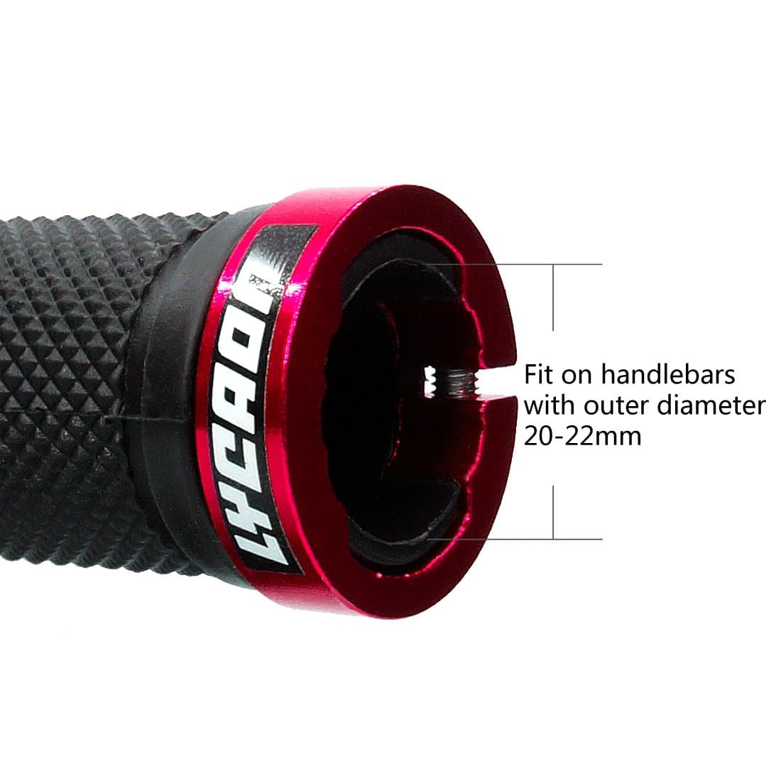 LYCAON Manillares para Bicicletas, Goma Antideslizante, con Bloqueo de Aluminio, para bicletas Scooter, Cruiser, Urban, triciclos, de montaña, Carretera, MTB, BMX y Plegables, Azul — view 3