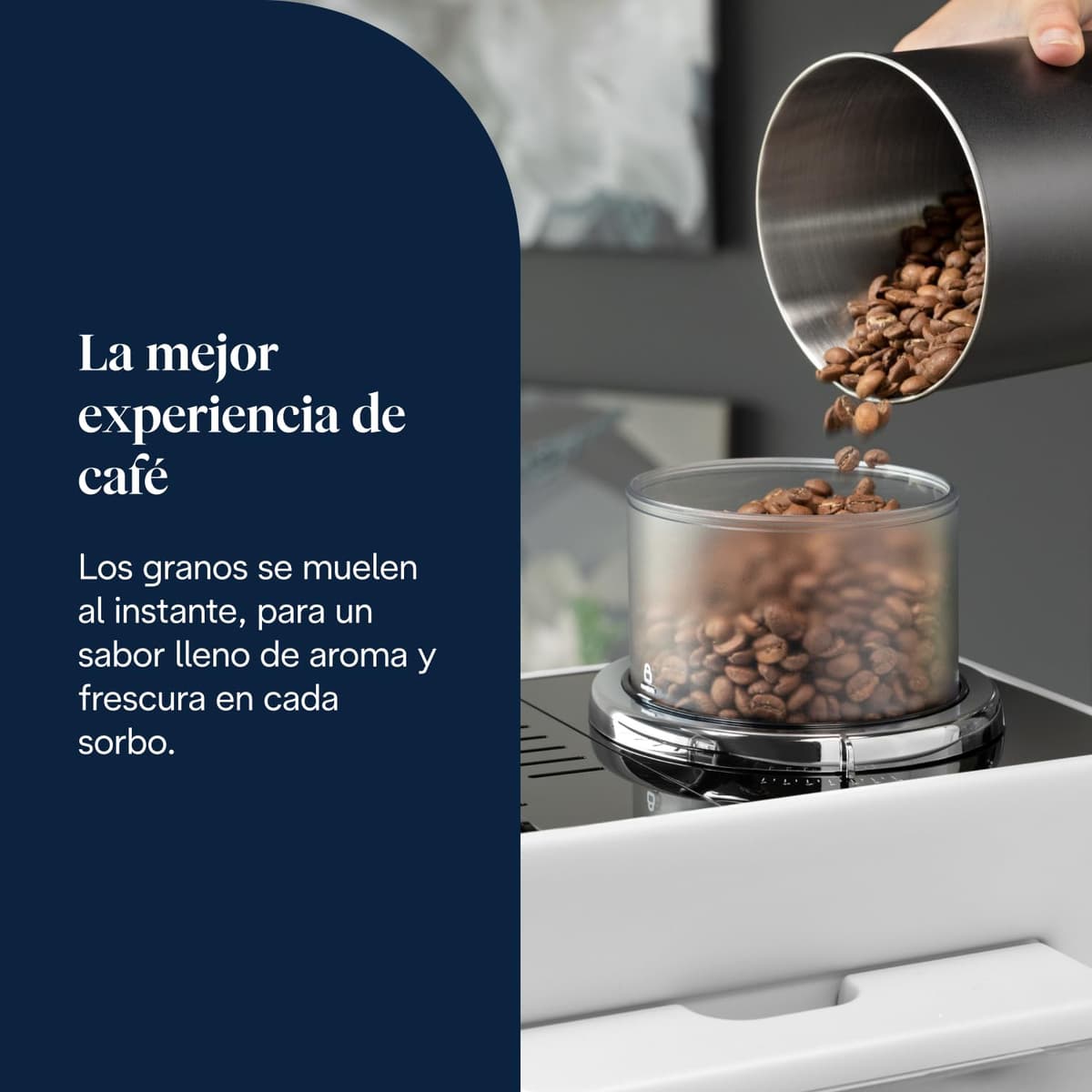 De’Longhi Rivelia – Cafetera Superautomática, LatteCrema Jarra de leche automática, 16 Bebidas One-Touch, Pantalla Táctil, Depósitos de Granos de Café Intercambiables, Blanco (EXAM440.55.W) — view 5