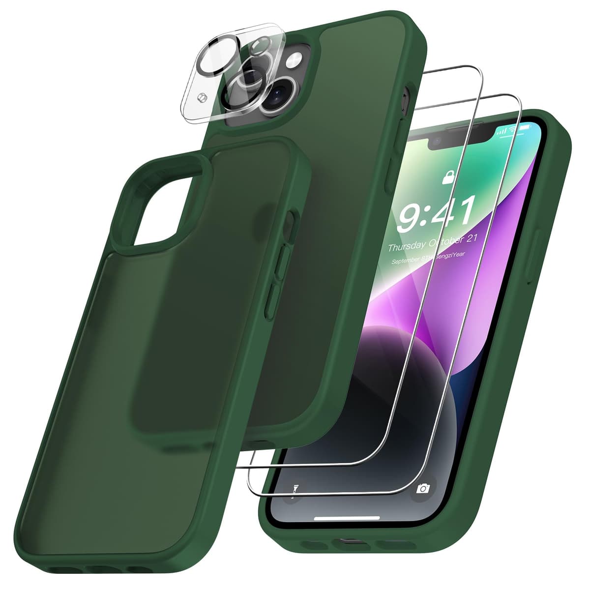 FLLAO 4 en 1 Funda para iPhone 15 con 2 Protector Pantalla y 1 Protector Lente Cámara, [Almohadilla de Aire integrada] Antigolpes Antiarañazos Carcasa 6,1 Pulgadas, Transparente — view 23