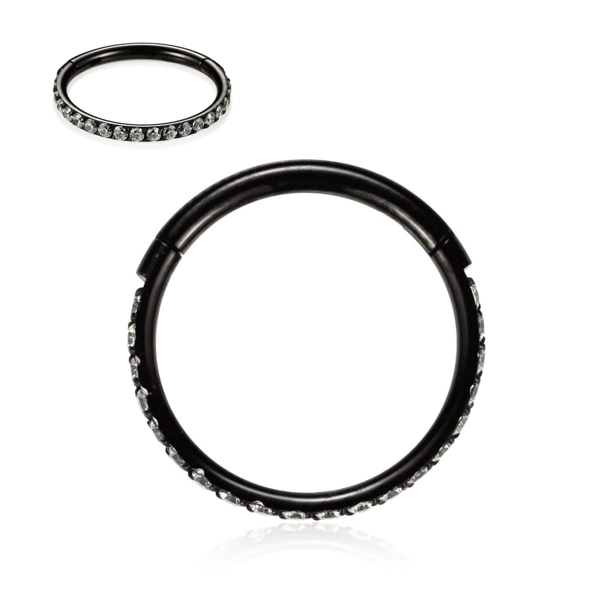 AROWRO 20G 18G 16G 14G CZ Nose Septum Rings Cartilage Conch Earring Hoop 316L Surgical Steel Conch Daith Helix Tragus Piercing Jewelry Septum Clicker for Women Men — view 20