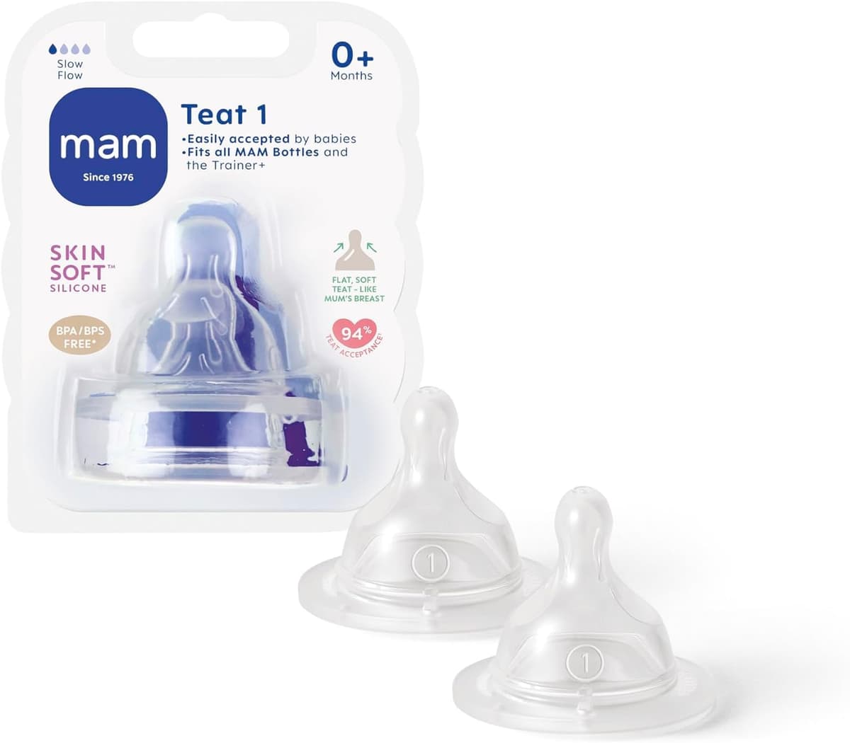 MAM Teats Size 3 | 2 Pack | Fast Flow | Suitable from 4+ Months | Fits All MAM Bottles | Made from SkinSoft Silicone | Baby Accessories — view 10