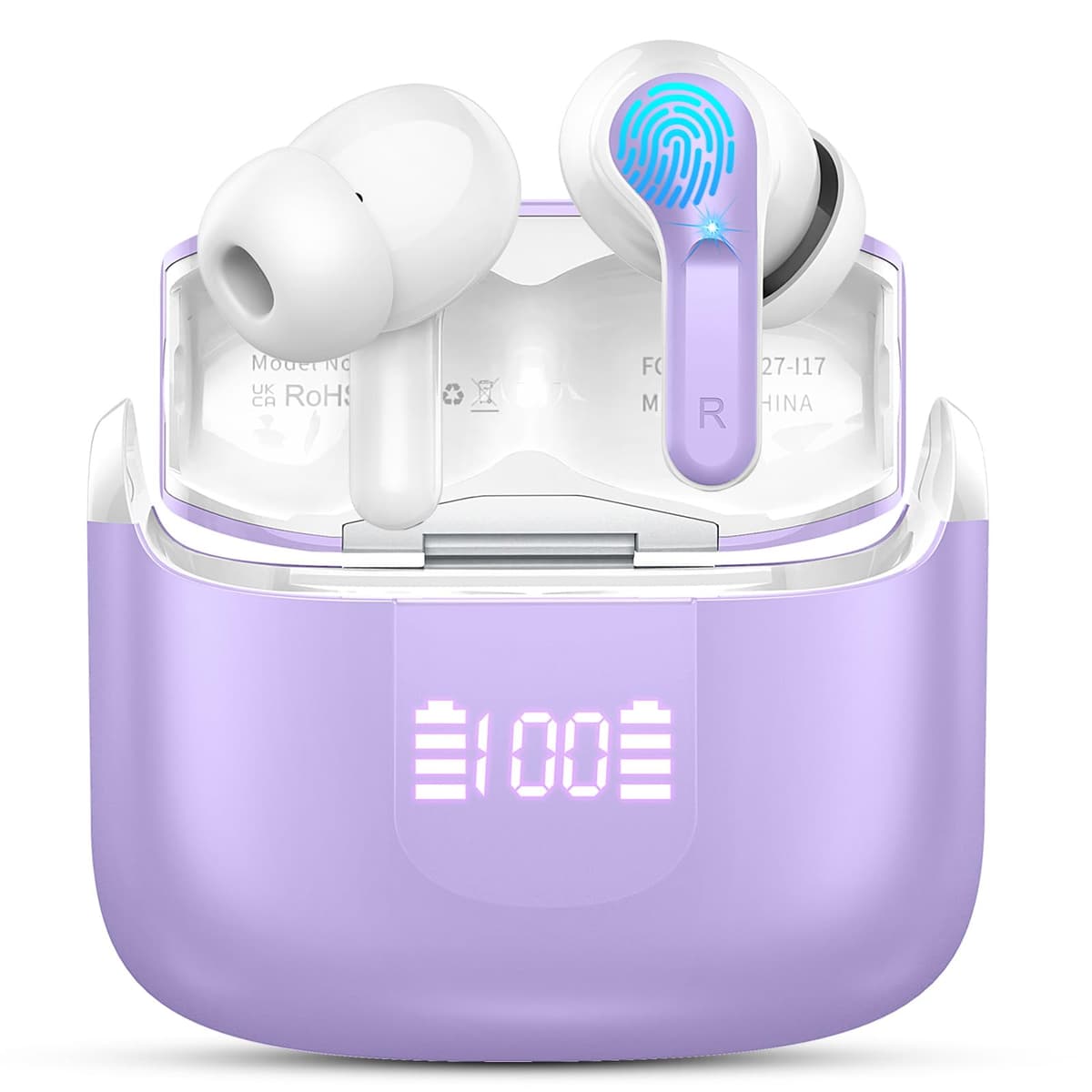 Wireless Earbuds, 6D-Stereo 2026 Bluetooth 5.4 Headphones, 50+Hrs Deep Bass Ear Buds, ENC Noise Cancelling Earphones, USB-C Fast Charging, IP-X7 Waterproof Headset Android iOS for Sport Gym Running — view 12