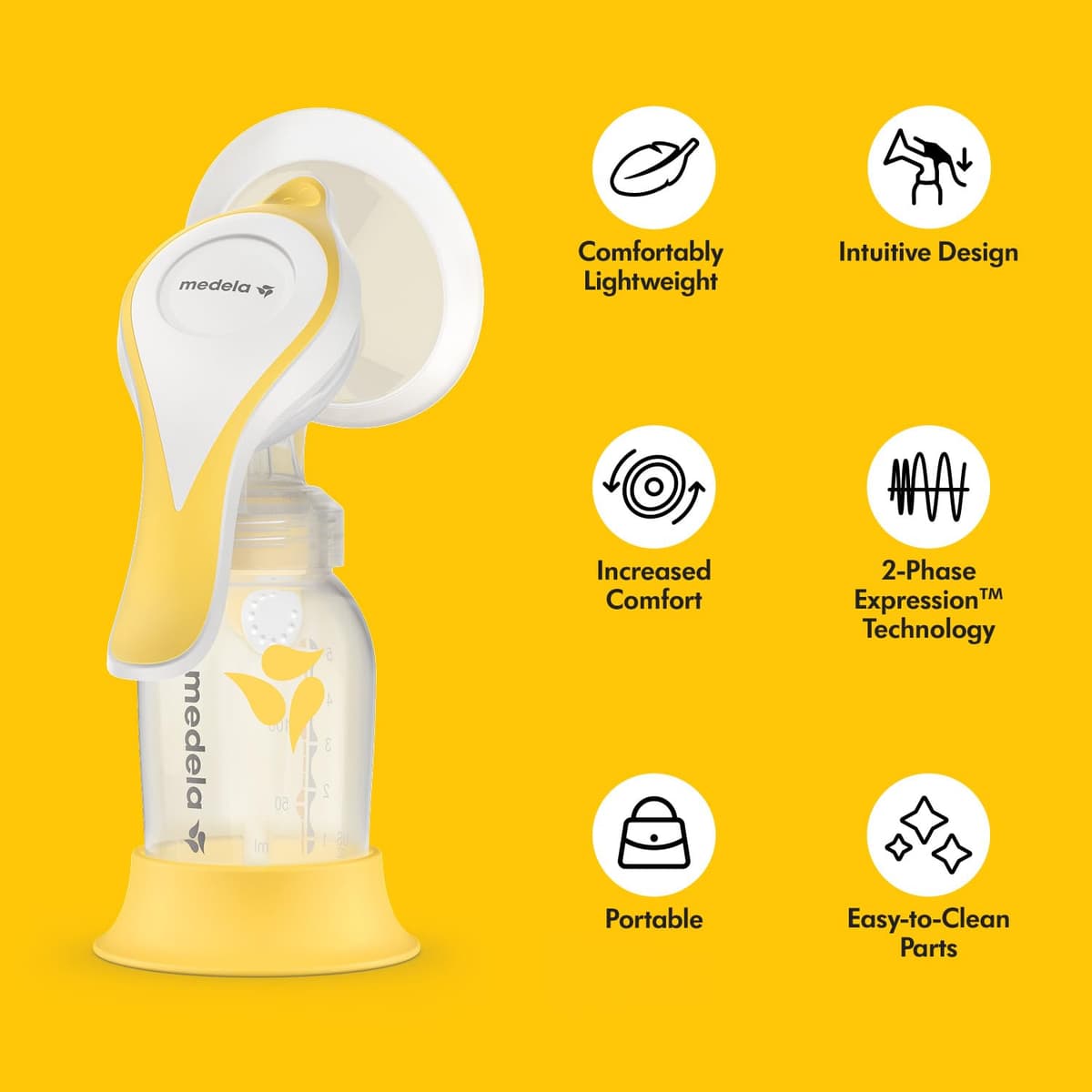 Medela Harmony Manual Breast Pump, Compact Swiss Design with PersonaFit Flex Shields and Medela's 2-Phase Expression Technology — view 3