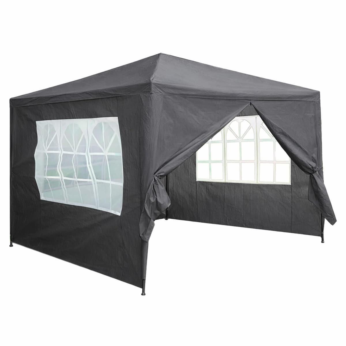 Neo 3X3M Event Gazebo 4 Side Panels Outdoor Waterproof Garden Party Tent Marquee Canopy Shelter Coated Steel Frame (Grey) — view 2