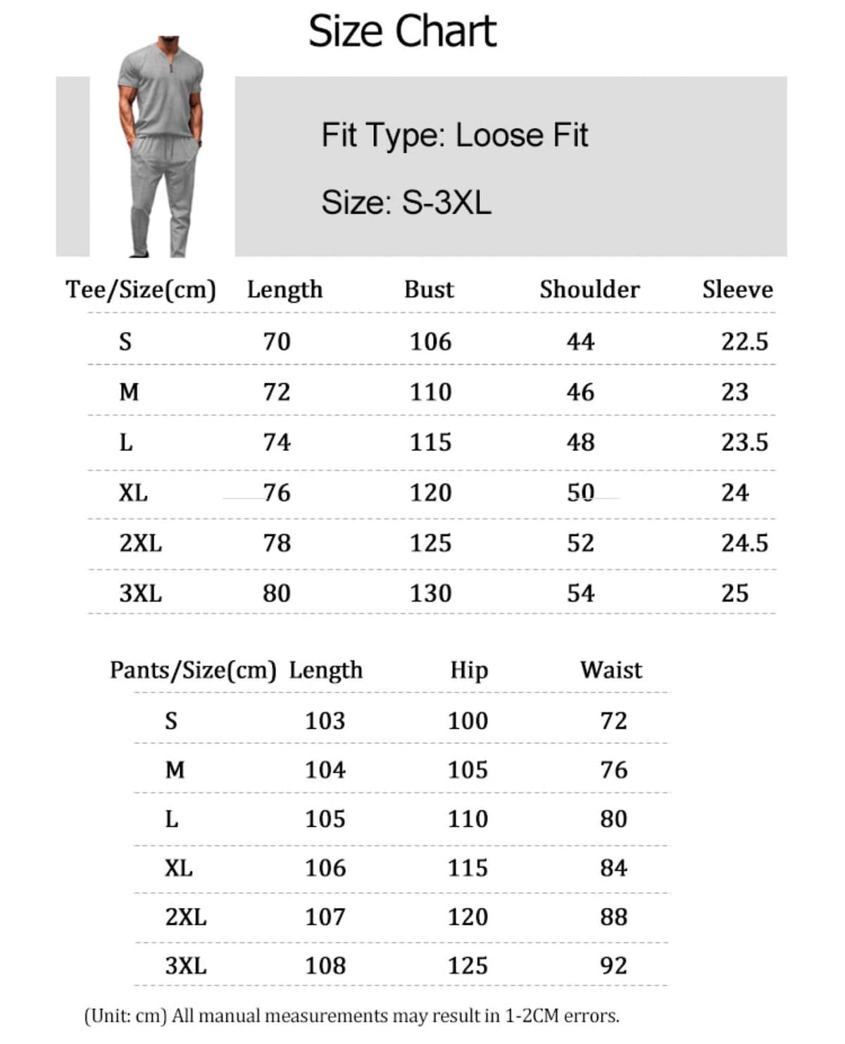 Chándal Deportivo para Hombre Camiseta de Manga Corta con Cremallera y Pantalones Largos Conjunto Deportivo Hombre Verano — view 3