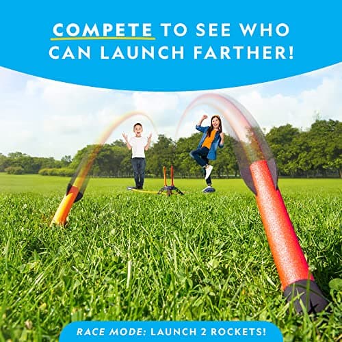 National Geographic Air Rocket Toy – Jump & Launch Dueling Air Rockets up to 100Ft., Includes Launcher, 4 Foam-Tipped Rockets, Outdoors Kids Toys, Kids Science Kit, Rocket Launcher (Amazon Exclusive) — view 2