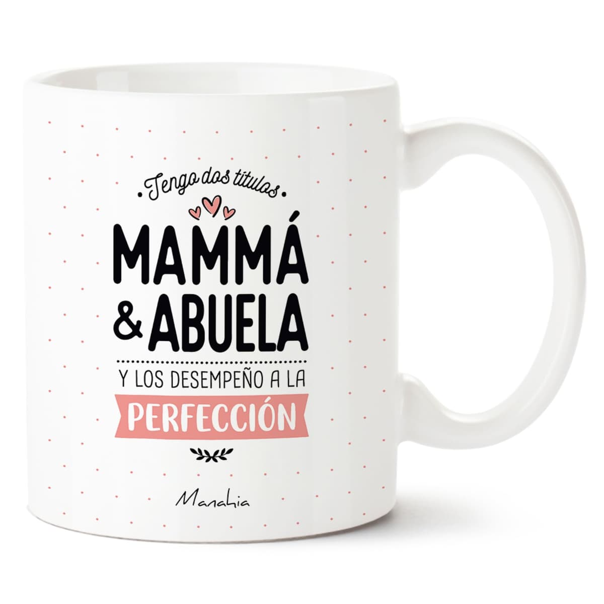 Manahia - Taza Mamá Abuela, desempeño ambos titulos a la perfección | Detalle Original Emotivo Navidad, Día de la Madre, de los Abuelos, Futura Abuela | Idea Sorpresa Anuncio Embarazo | Con Caja Kraft