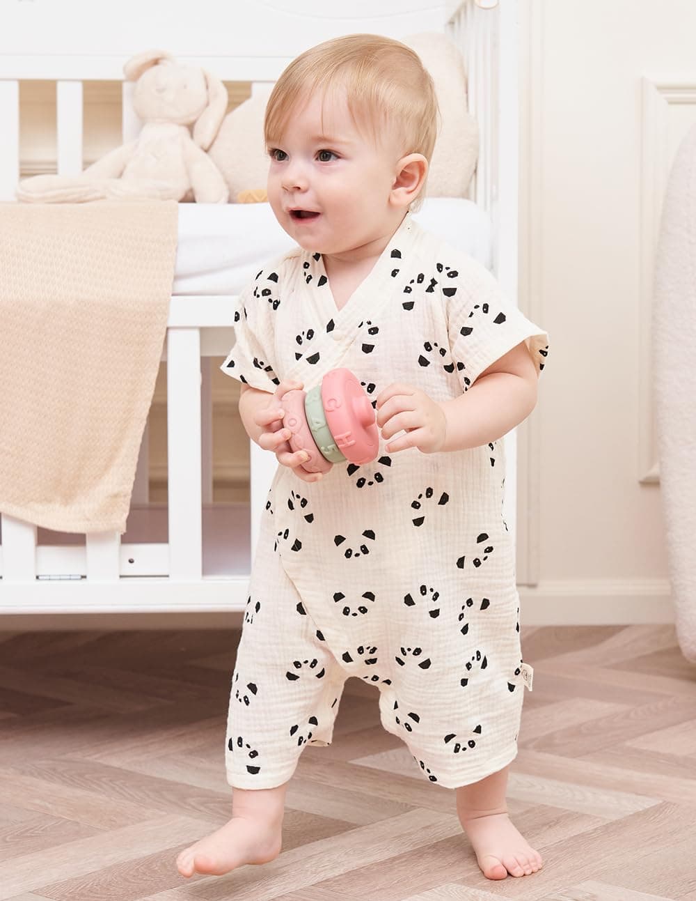 HahaNice Japanese Kimono Baby Thobe Cotton Infant Linen Romper 0-24 Months — view 4