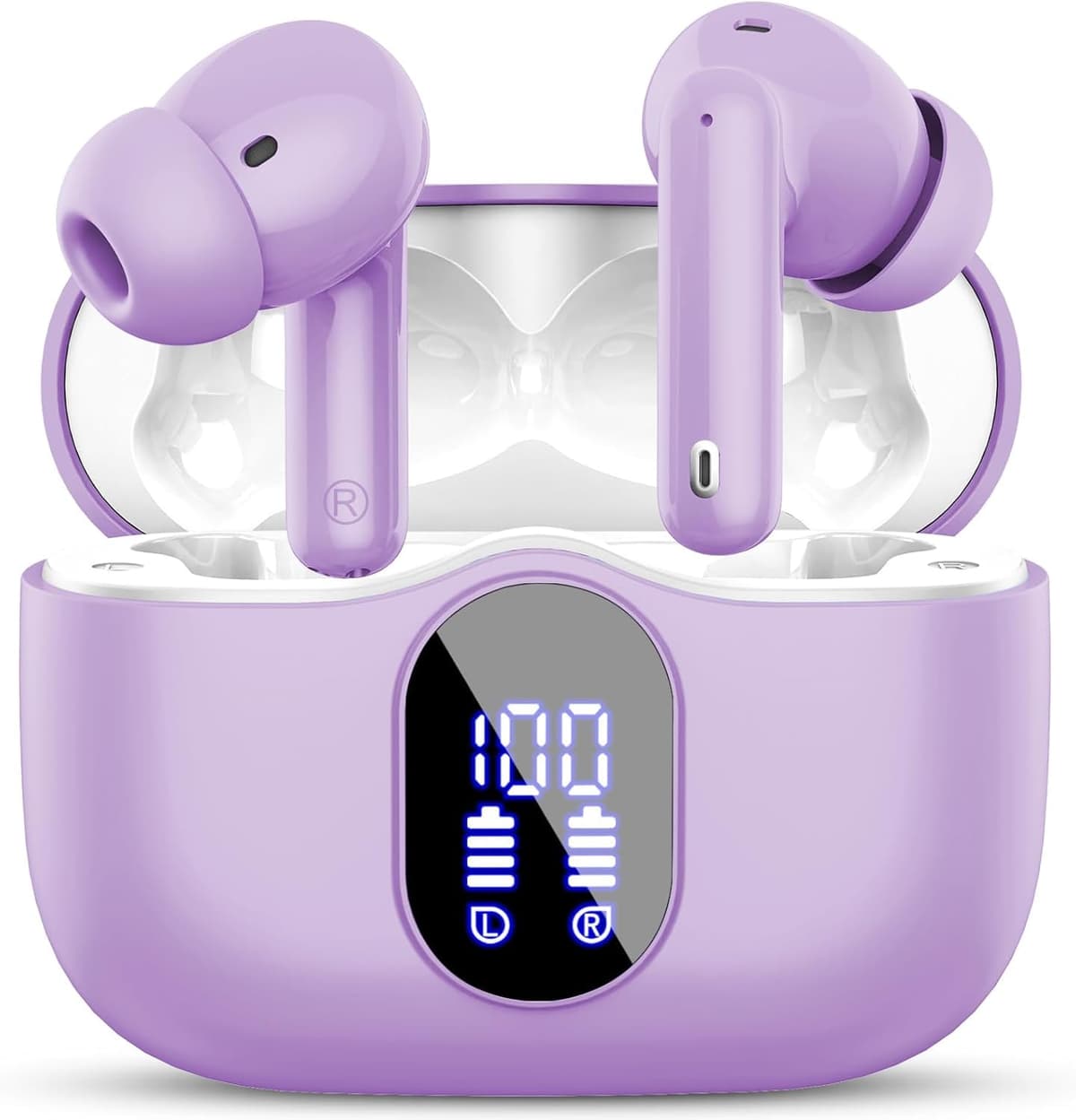 Btootos Auriculares Inalámbricos, Bluetooth 5.3 con HD Micrófono HiFi Estéreo Pantalla LED, Reducción de Ruido, 13 mm Controlador dinámico, IP7 Impermeable 36H Cascos Inalambricos — view 10