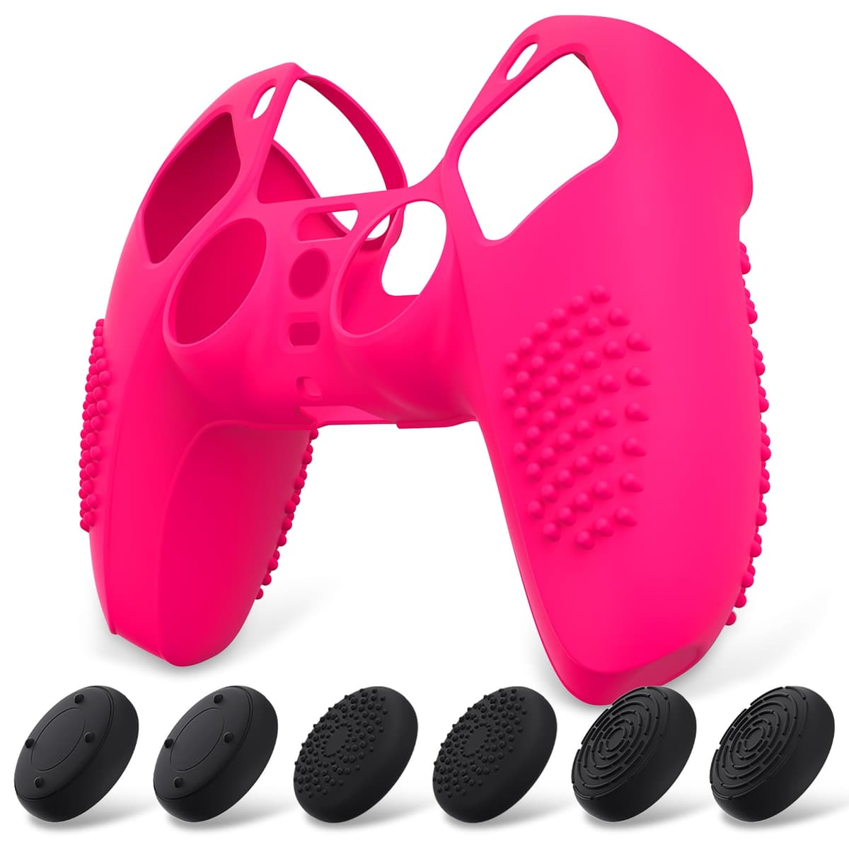 eXtremeRate PlayVital Funda de Silicona para ps5 Mando - Carcasa Protectora con 6 Tapas de Joysticks, Impermeable, Resistente y Antideslizante, Funda de Goma Suave, 3D Tachonado (Matcha Verde) — view 15