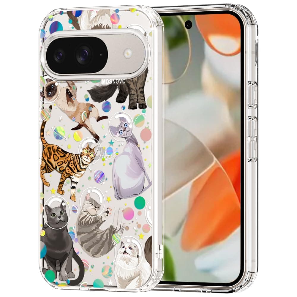 MOSNOVO Case for Google Pixel 9 & Pixel 9 Pro, [Buffertech 6.6ft Military-Grade Drop Protection] [Anti Peel Off Tech] Clear TPU Bumper Phone Case Cover Design - Eucalyptus — view 105