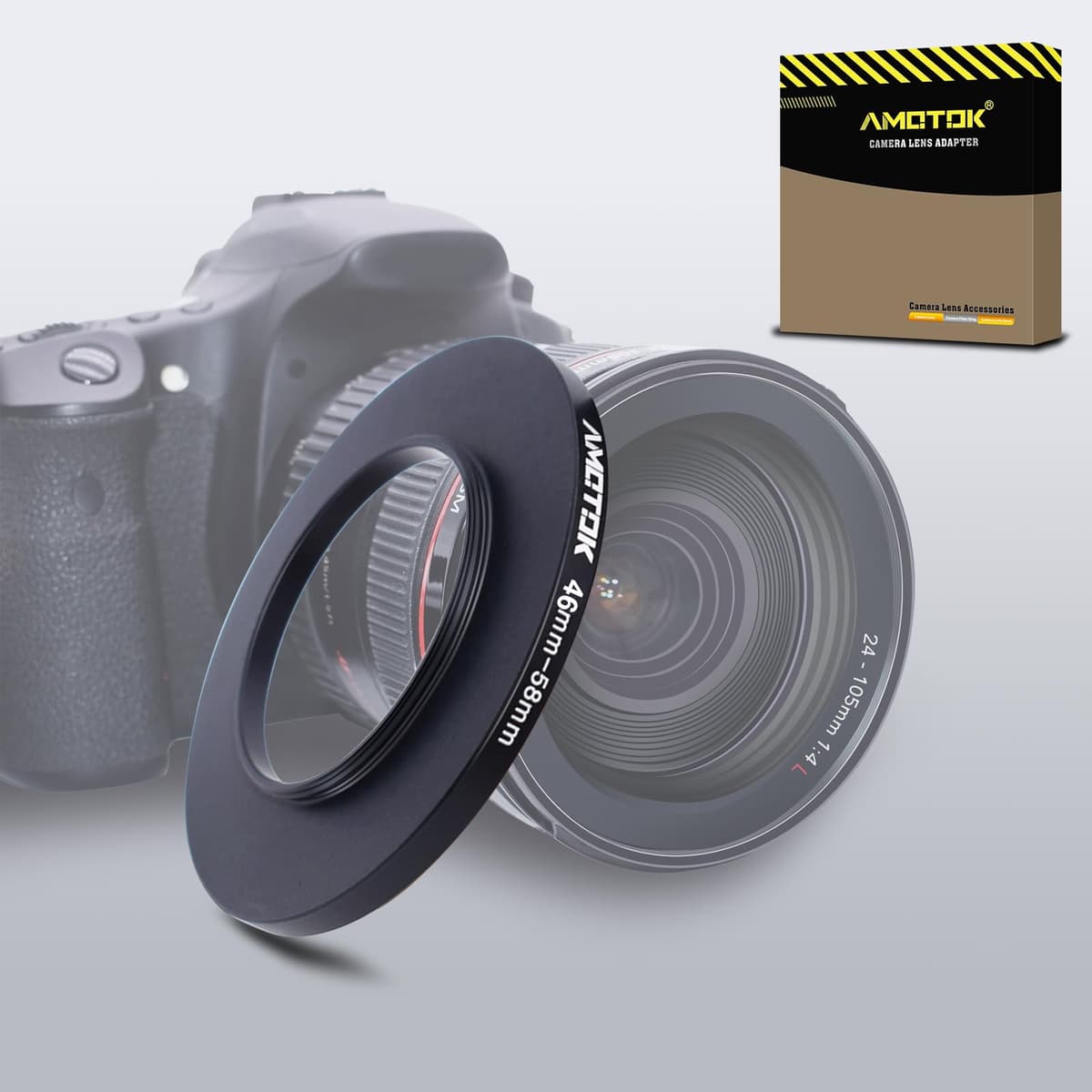 46mm Lens to 58mm Camera Lens Adapter,46mm to 58mm Filter Step-Up Adapter Ring,Compatible All 58mm Filter Accessory — view 2