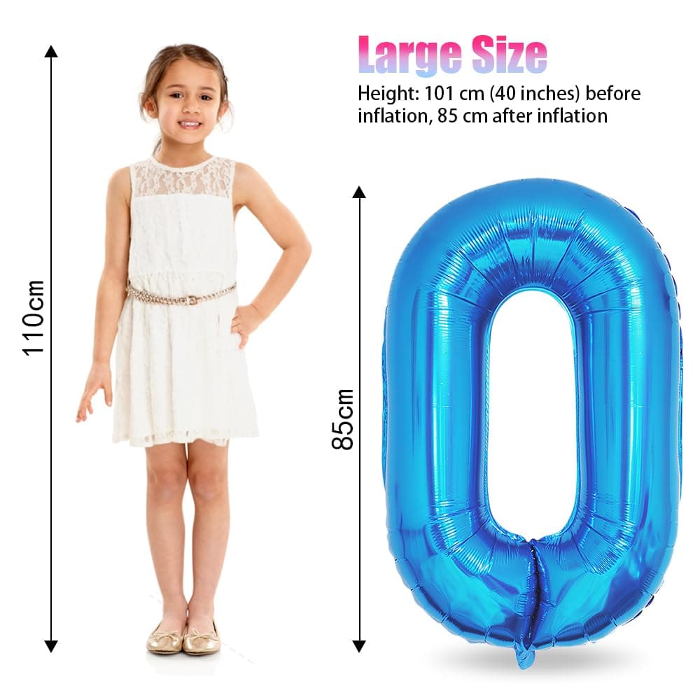 Foil Globo Número 5 Azul 40" (101cm), Inflable Helio o aire, Gigante Numeros 0-9, 10-19, 20-29, 30-100, Grande Globos Decoración para La Boda Aniversario y Cumpleaños Fiestas — view 373
