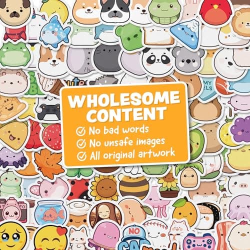 Cute Stickers for Kids Classroom Decor - 108pc Kawaii Water Bottle Stickers for Teens - Waterproof Vinyl Teacher Reward Stickers for Water Bottles, Scrapbook, Laptops - Back to School Supplies — view 5