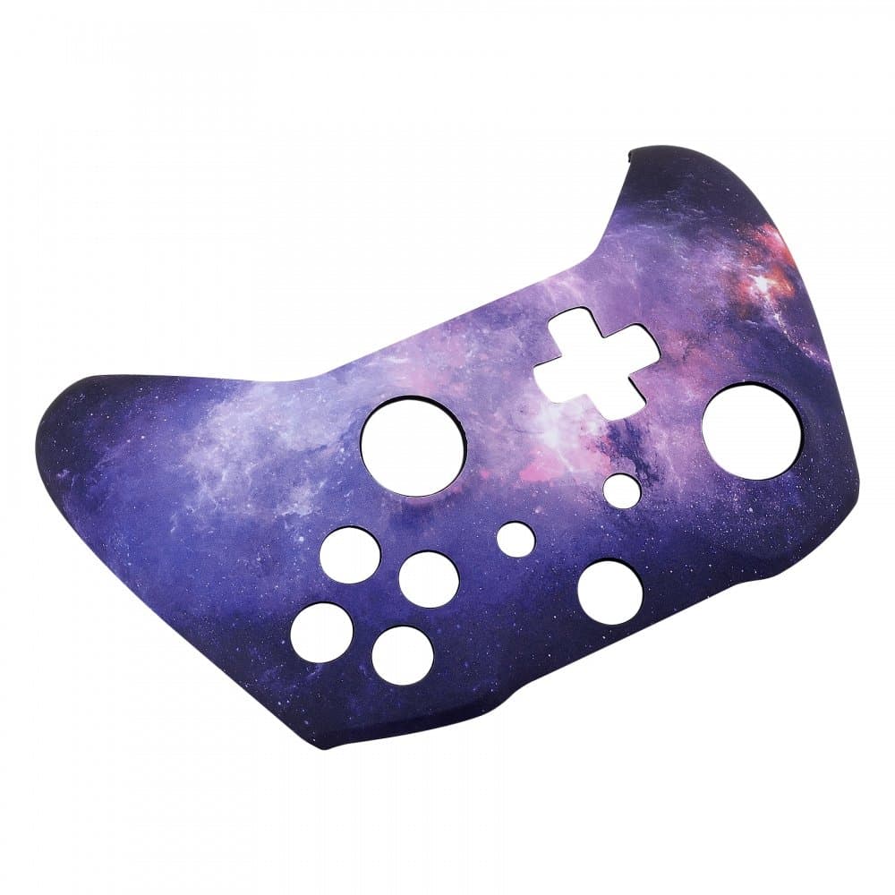 eXtremeRate Nubula Galaxy Faceplate Cover, Soft Touch Front Housing Shell Case, Comfortable Soft Grip Replacement Kit for Xbox One S & Xbox One X Controller — view 8